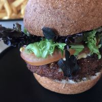 Lentil burger made vegan at Burger Baby in Margaret River