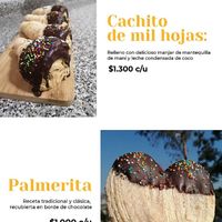 Menu dulces / sweat treats at Veggie Lunch in Santiago