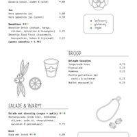 Menu as of 4 August 2022. The menu might’ve been updated since the menu inside stated the hummus sandwich and “roze koek” are vegan.   at De Roos in Amsterdam