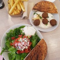 Israeli salad and Hummus at Chick Peace 칙피스 - Gangnamgu in Seoul