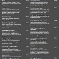 Menu at Peaberry Coffee House - Albert Dock in Liverpool