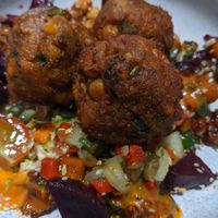 Falafel Buddha bowl. Tasty! at Peaberry Coffee House - Albert Dock in Liverpool