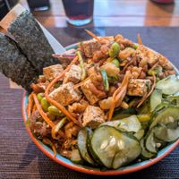 Vegan tofu poke at Samba Fresh in Belo Horizonte