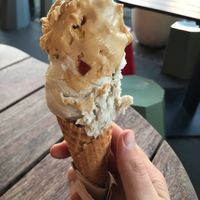 Coconut vanilla and caramel coconut  at Island Gelato Company in Auckland