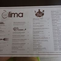 Menu at Lima in Riohacha