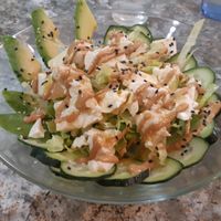 Day 1 / Dinner / tofu + cucumber salad at La Piparra in Bilbao