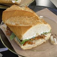 Bocadillo con chorizo and cheeze at La Piparra in Bilbao