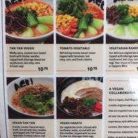 Vegan options  at Agu Ramen in Dallas