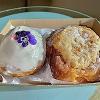 Blueberry cheesecake donut & almond chocolate croissant   at Miss Sina - Surry Hills in Surry Hills