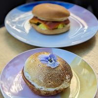Vegan Lemon Meringue Donut, Vegan Bacon & Egg Roll at Miss Sina - Surry Hills in Surry Hills
