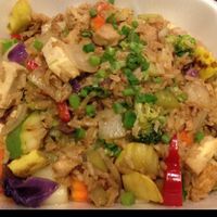 Vegetable Fried Rice w/ veggie beef + veggie chicken at Fresh Mint in Scottsdale