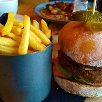 Vegan burger at Urban Food House in Bowness-on-windermere