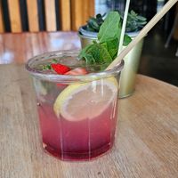 lemon and strawberry with sparkling water at Mr. Morris in Tilburg