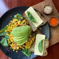 tofu scramble with gf bread (on request) at Cafe Vida in Canggu