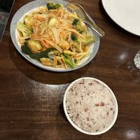 veggie stir fry and tofu with rice   at Thonburi Thai Food in Collingwood