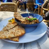 My husband had the curry. I wasn't sure if the naan bread was definitely vegan, he thought it was from the consistency at Johanna's Hof in Castricum