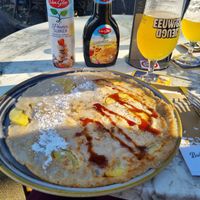 Apple pancake with syrup at Johanna's Hof in Castricum