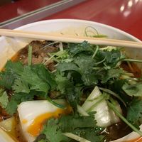 Spicy noodles with mock duck  at Very Fresh Noodles in New York City