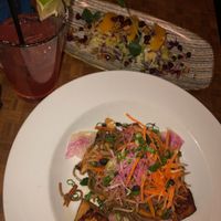 Buckwheat soba and Brussels Pomegranate salad  at The Kitchen in Jackson