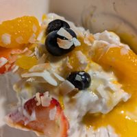 Tapioca pudding with passion fruit glaze and fruit (take-out) at The Kitchen in Jackson