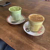 Matcha and turmeric late  at Plant Based Wholefoods in Katoomba