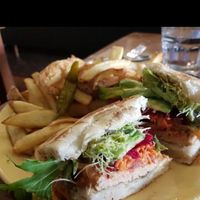  Tempeh burger (not my photo) but I forgot to take one  at Plant Based Wholefoods in Katoomba