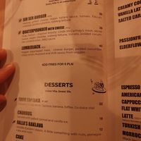 Menu at Falla in Wroclaw