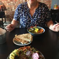 Summer plate and baba ganoush at Falla in Wroclaw