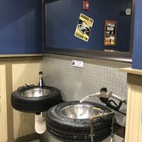 Coolest restaurant sinks! at Ford's Garage in Brandon