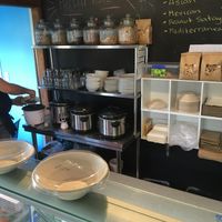 Nathan prepares my salad bowl at Providence NZ in Dargaville