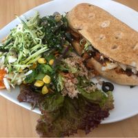Panini and salad - yummy! at Providence NZ in Dargaville