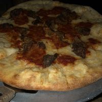 Vehan but not GF vodka pizza with meatballs husband said OK.  at Brixx & Barley in Long Beach