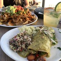 Pineapple margarita. Split enchiladas and nachos  at Palmilla Cocina y Tequila in Hermosa Beach