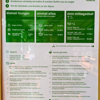 Menu page in window at Sattgrün Kolumba Viertel - Mitte at Sattgrün Kolumba Viertel - Mitte in Cologne