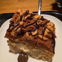 Oh stop it.  Peanut and chocolate cake.  Delicious! (And a big slab too!) at Sattgrün Kolumba Viertel - Mitte in Cologne