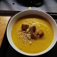 Sweet potato and coconut soup at Sattgrün Kolumba Viertel - Mitte in Cologne