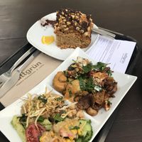 Peanut butter cake and food from buffet at Sattgrün Kolumba Viertel - Mitte in Cologne