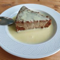 Vegan syrup sponge and custard at The GreenHouse Cafe in Shrewsbury