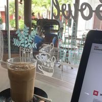 Their delicious iced latte. at One Happy Bowl in Noord