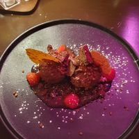 Vegan chocolate mousse with caramel at MammaMia in The Hague