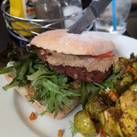 Vegan burger- not sure about the sprouts. be sure to ask whether side choices are vegan. at The Crow's Nest in Maplewood
