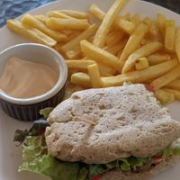 Tofu chivito at Mango in Montevideo