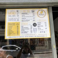 Menu at Mango in Montevideo