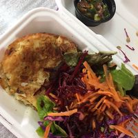 Tortilla de papas con ensalada  at Mango in Montevideo