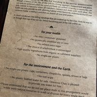 Restaurant principles  at Oneness Chay in Hanoi