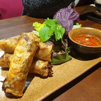 Spring rolls at Oneness Chay in Hanoi