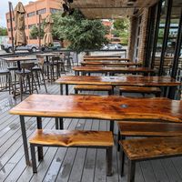 A patio with partial shade... at Industry in San Marcos