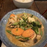 Vegetable & tofu coconut curry with rice  at Saigon Kingdom - Beach St in Queenstown