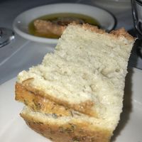 Vegan bread and tomato soup du jour at Terramia Ristorante in Boston