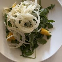 The arugula and fennel salad has honey in the dressing but it can be easily switched to a vegan option!  at Terramia Ristorante in Boston